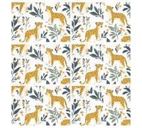 Cute Jungle Leopard White dinner oversized placemats for dining table easter charger plates fabric placemats for dining table set of 6 12x18