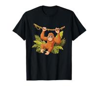Cute Jungle Orangutan Monkey Hanging On Vine T-Shirt