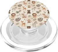 Cute Jungle Safari Animals Watercolor Nursery PopSockets PopGrip for MagSafe