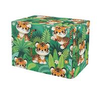 Cute Jungle Tigers Dog Crate Cover Breathable Crate Cover with Mesh Windows, Reduces Barking Large