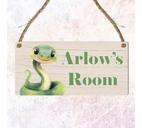 Cute Jungle Zoo Animals Theme | Personalised Children's Bedroom Sign | 13 Animal Designs To Choose | From Door & Room Name Plaque (Snake)