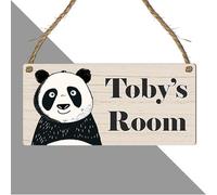 Cute Jungle Zoo Animals Theme | Personalised Children's Bedroom Sign | 13 Animal Designs To Choose | From Door & Room Name Plaque (Panda)