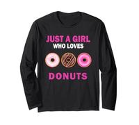 Cute Just A Girl Who Loves Donuts Candy Women and Girls Long Sleeve T-Shirt
