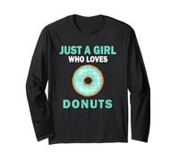 Cute Just A Girl Who Loves Donuts Candy Women and Girls Long Sleeve T-Shirt