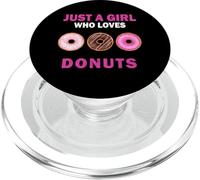 Cute Just A Girl Who Loves Donuts Candy Women and Girls PopSockets PopGrip for MagSafe