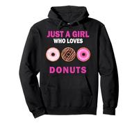 Cute Just A Girl Who Loves Donuts Candy Women and Girls Pullover Hoodie