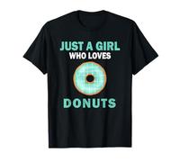 Cute Just A Girl Who Loves Donuts Candy Women and Girls T-Shirt