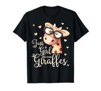 Cute Just A Girl Who Loves Giraffes Kids Animal Lover Gift T-Shirt