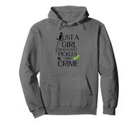 Cute Just A Girl Who Loves Pickles And Crime Halloween Pullover Hoodie