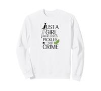 Cute Just A Girl Who Loves Pickles And Crime Halloween Sweatshirt