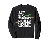 Cute Just A Girl Who Loves Pickles And Crime Halloween Sweatshirt