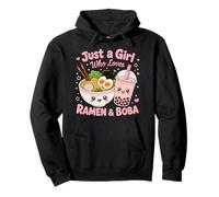 Cute Just A Girl Who Loves Ramen And Boba Bubble Tea Kawaii Pullover Hoodie