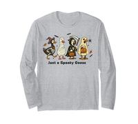 Cute Just A Spooky Boney Goose Ghost Witch Halloween Costume Long Sleeve T-Shirt