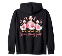 Cute Just A Strong Goose Family Fighter Survivor Supporter Zip Hoodie