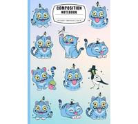 Cute K-Pop Blue Tiger Wide Ruled Notebook for Teen Girls, Students & Anime Lovers | Pastel Aesthetic Journal for Korean Pop Fans & School Supplies