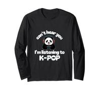 Cute K-Pop Korean Popular Music K-Drama Cool Panda Chilling Long Sleeve T-Shirt