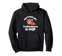 Cute K-Pop Korean Popular Music K-Drama Red Panda Chilling Pullover Hoodie