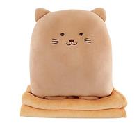 Cute Kaka cat Steps in to Doll's Warm Hand Pillow Quilt with Two-in-a-Half Blanket
