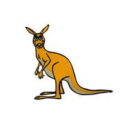 Cute Kangaroo Patch , Animal Patch, Baby Kangaroo Patch, Cartoon Patch, Kids Rhymes Patch Embroidered Iron on Sew on Patch Badge for Clothes etc. 9x7cm