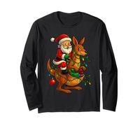 Cute Kangaroo Santa Claus Festive Animal Xmas Long Sleeve T-Shirt