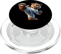 Cute Karate Bear Kicking Fun PopSockets PopGrip for MagSafe