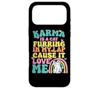 Cute Karma Is A Cat Furring In My Lap Cause It Love Me Case for iPhone 17 Pro Max