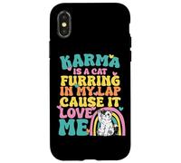 Cute Karma Is A Cat Furring In My Lap Cause It Love Me Case for iPhone X/XS