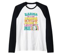 Cute Karma is A Cat Furring in My Lap Cause It Love Me Raglan Baseball Tee