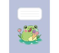 Cute Kawaii Aesthetic Frog Composition Notebook Pastel Purple Supply: College Ruled Journals; Color Combinations Book, Froggy School Supplies for Kids, Girls, Teens