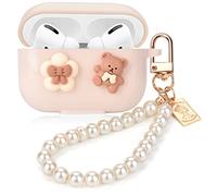 Cute Kawaii Airpod Pro 2nd Generation Case Cover 2022 Compatible with Aesthetic Airpods Pro 2 Case Bear for Girl and Women (Brown)