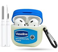 Cute Kawaii AirPods 4 Case Cover 2024, 3D Cartoon Character Funny Anime Silicone Protective Case with Cleaner Kit & Keychain, Cool AirPods 4th Generation Accessories for Women Girls Boys (Vase-line)