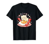 Cute Kawaii Alpaca On Bacon and Fried Egg T-Shirt