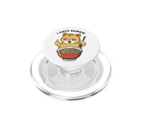 Cute Kawaii Anime Cat Hates Eating Ramen Funny Middle Finger PopSockets PopGrip for MagSafe