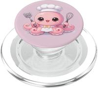 Cute Kawaii Anime Octopus Chef Hat Cooking Baking Pink Fun PopSockets PopGrip for MagSafe