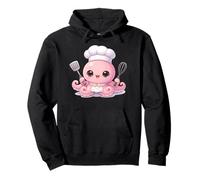 Cute Kawaii Anime Octopus Chef Hat Cooking Baking Pink Fun Pullover Hoodie