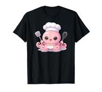 Cute Kawaii Anime Octopus Chef Hat Cooking Baking Pink Fun T-Shirt