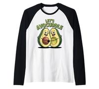 Cute Kawaii Avocado Couple Hugging Pun Raglan Baseball Tee