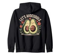 Cute Kawaii Avocado Couple Hugging Pun Zip Hoodie