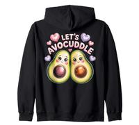 Cute Kawaii Avocado Couple Hugging Pun Zip Hoodie