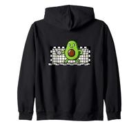 Cute Kawaii Avocado Soccer Goalie Pixel Art Zip Hoodie