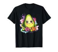 Cute Kawaii Avocado with Flowers for Vegans T-Shirt