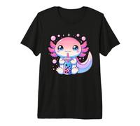 Cute Kawaii Axolotl Drink Boba Tea Bubble Tea Girl Women Premium T-Shirt
