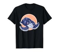 Cute Kawaii Baby Leatherback Sea Turtle Value Graphic T-Shirt, Men, Black, S
