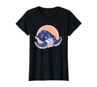 Cute Kawaii Baby Leatherback Sea Turtle Value Graphic T-Shirt, Women, Black, L