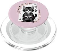 Cute Kawaii Baby Samurai Cat - Cute Japanese Sakura PopSockets PopGrip for MagSafe