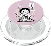 Cute Kawaii Baby Samurai Cat - Japanese Sakura PopSockets PopGrip for MagSafe