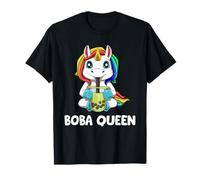Cute Kawaii Boba Bubble Tea Unicorn Boba Queen T-Shirt