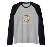 Cute Kawaii Boba Cups of Endless Bubble Tea Flavors Raglan Baseball Tee