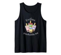 Cute Kawaii Boba Cups of Endless Bubble Tea Flavors Tank Top