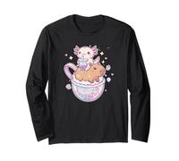 Cute Kawaii Bubble Tea Axolotl Capybara Long Sleeve T-Shirt